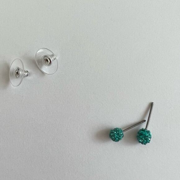 Blue Sparkle Ball Earrings - Bright & Eye-Catching Design - Picture 4 of 4